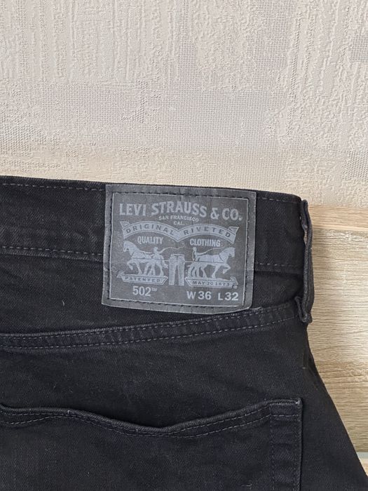 Джинси Levis 502 W36 L32 Чорні Тягнуться Штани Брюки