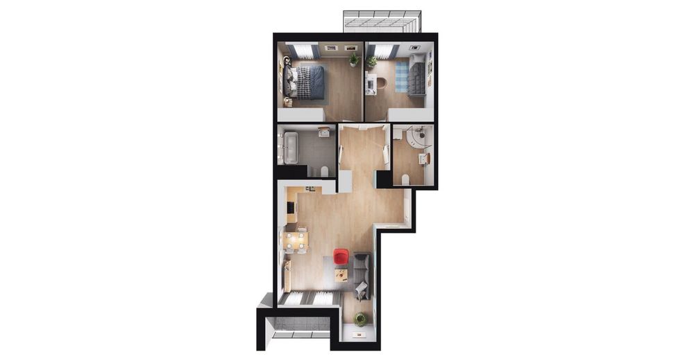 3-pokojowe mieszkanie 65m2 + balkon