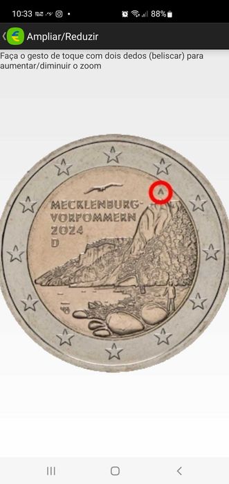 Moeda 2,00 euros alemanha 2023 e 2024 as 5 letras