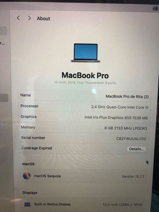 MacBook Pro 13,3 inch