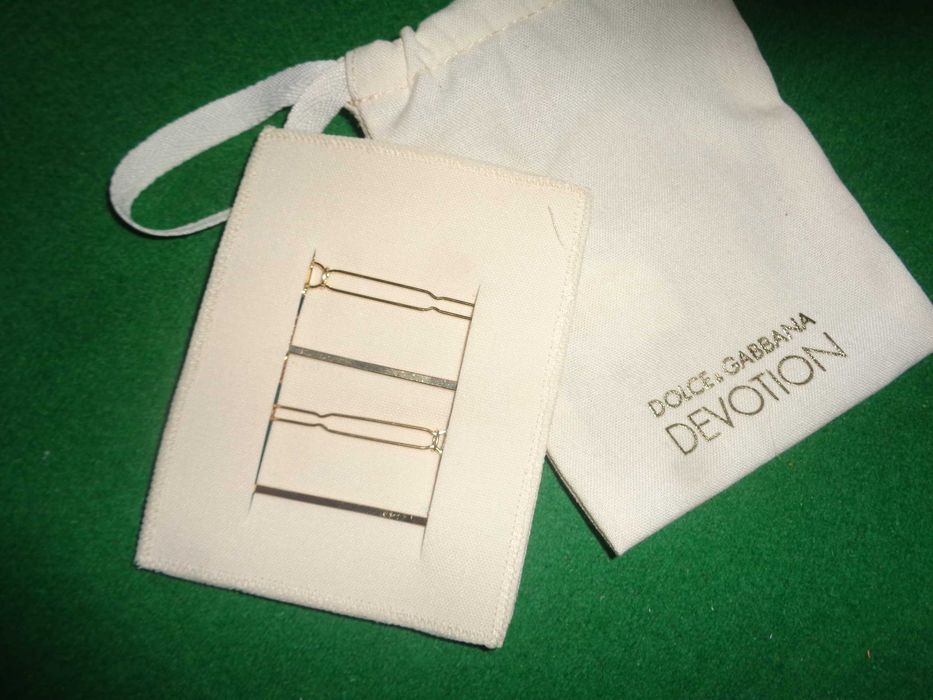 Luksusowe spinki wsuwki Dolce & Gabbana Devotion NOWE Zestaw 4 szt. z woreczkiem