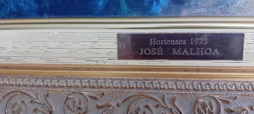 Litografia Hortenses 1923 do conceituado pintor José Malhoa 54 z 44 cm