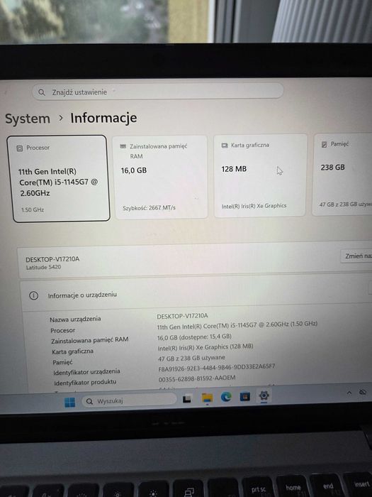 Laptop Dell Latitude 5420 i5-1145G7 16GB Ram Bateria Excellent