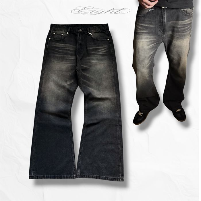 Flared Black Bootcut Jeans Джинси Фларед Кльош Клеш Чорні Широкі Baggy Y2k Sk8 Archive Opium Racer Jaded London Balenci Джинсы Клеш Кльош Опиум
