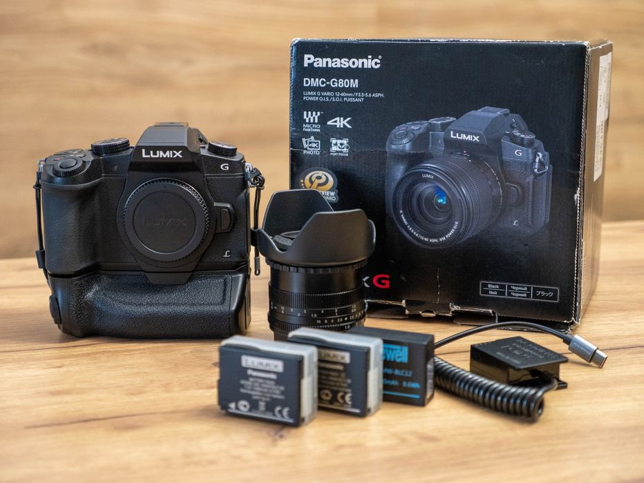 Lumix G80 + Grip + obiektyw + akcesoria
