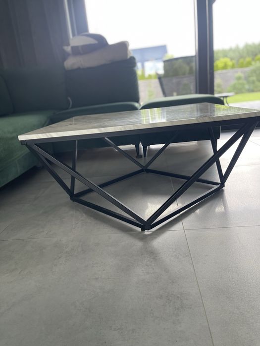 Stolik kawowy marmur/metal