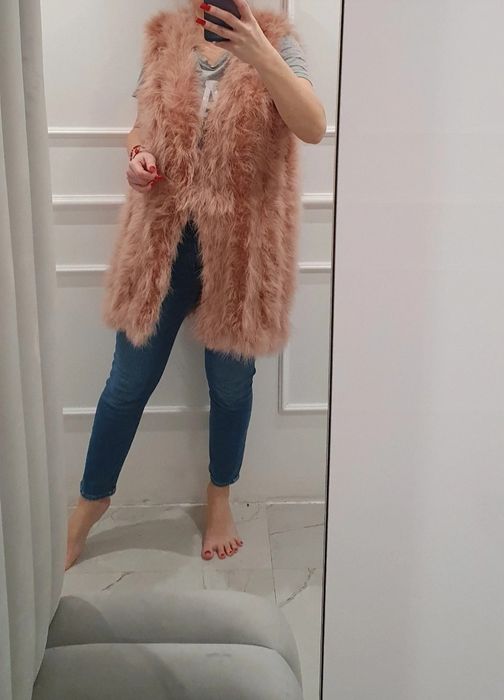 Kamizelka Twinset z piór strusia nowa M oryginalna 100%
