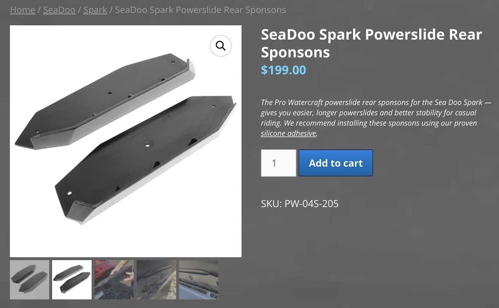 Sea doo Spark redany PowerSlide ProWatercraft sponsony