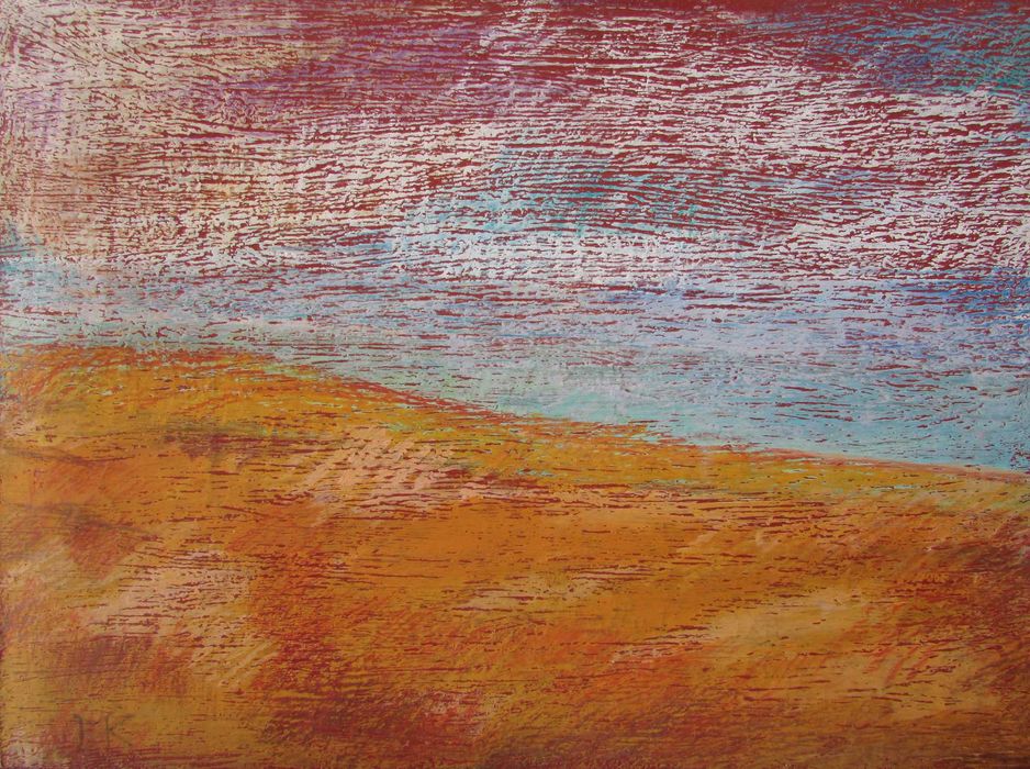 Plaża - rysunek pastelem