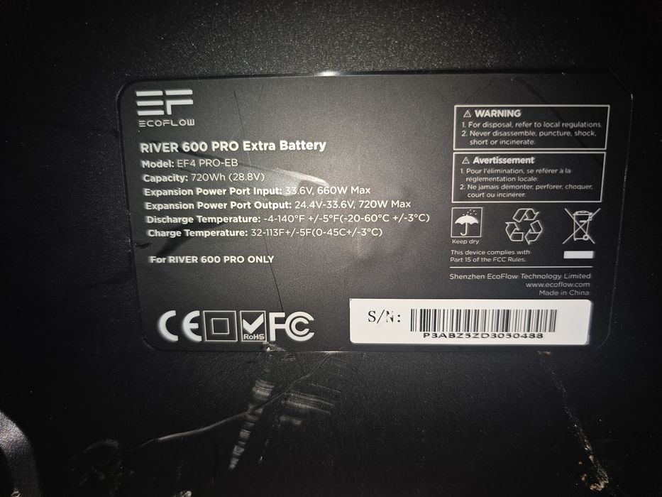 EcoFlow River 600 Pro – Smart Extra Battery – sprawna, używana