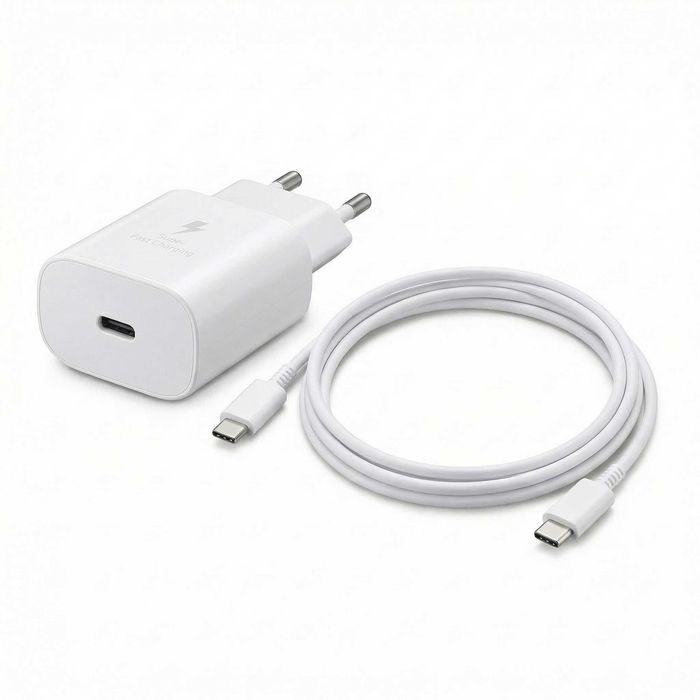 Ładowarka 25W USB-C + Kabel 1m do Samsung Xiaomi Pixel Motorola - NOWY ZESTAW