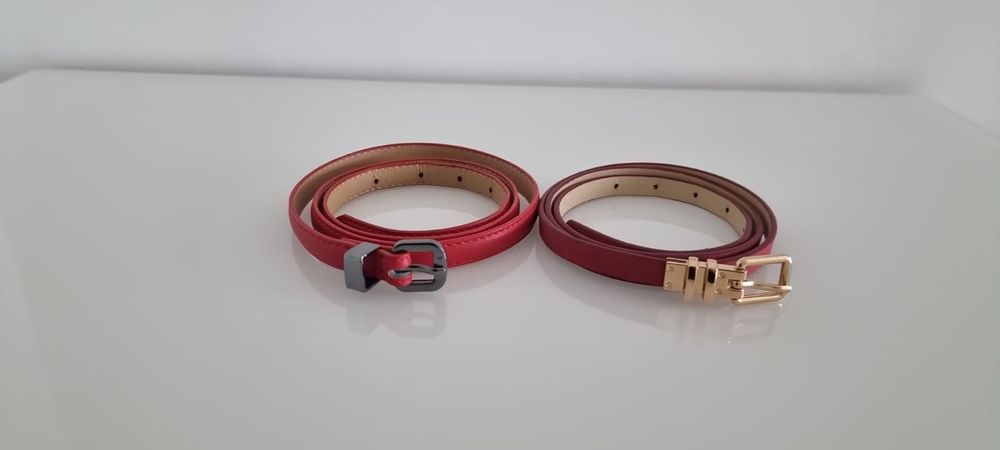 2 paski - czerwony i bordowy - komplet