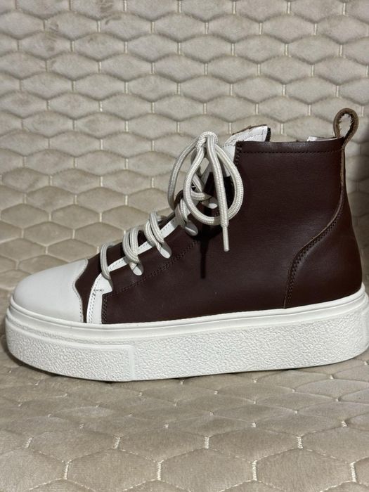 Шкіряні теплі кеди черевики