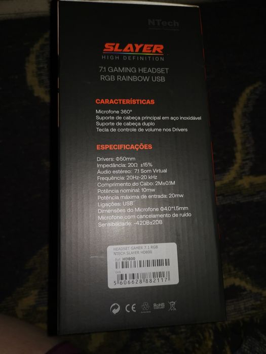 Vendo headset slayer rgb novo