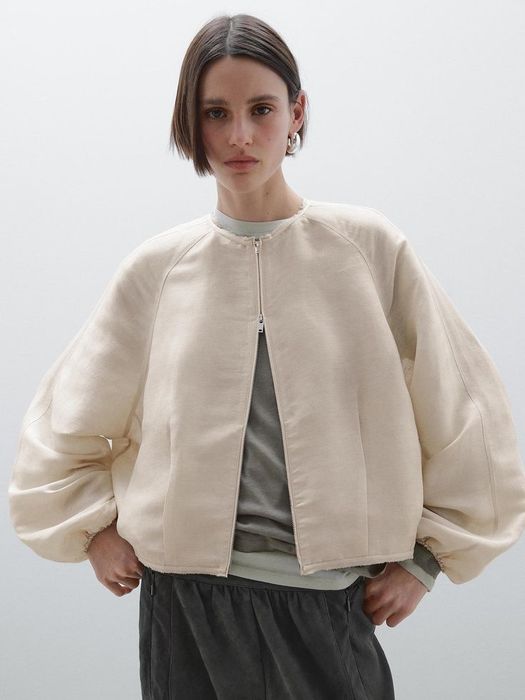 Лляно-Шовковий бомбер Massimo dutti