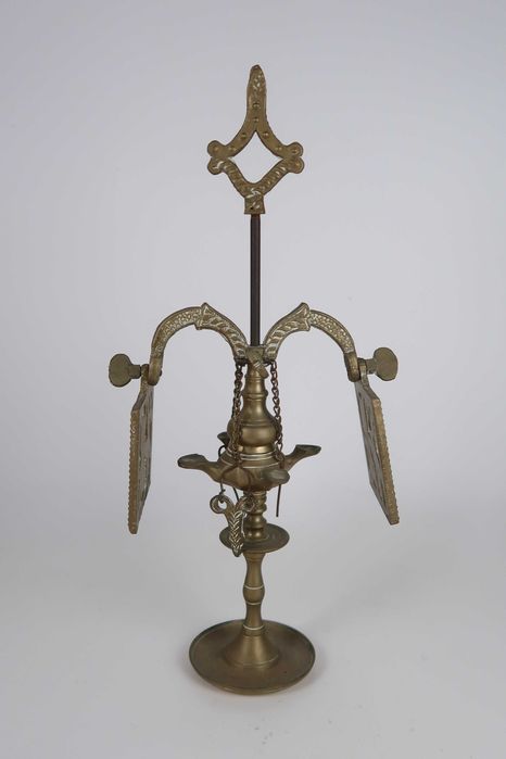 lamparina de azeite antiga em latao / bronze