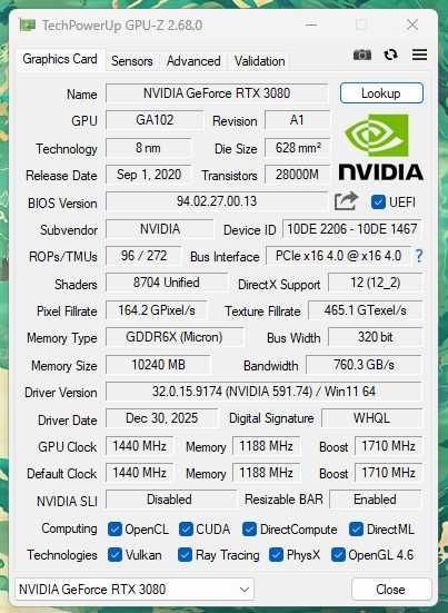 Nvidia Geforce RTX 3080 Founders Edition