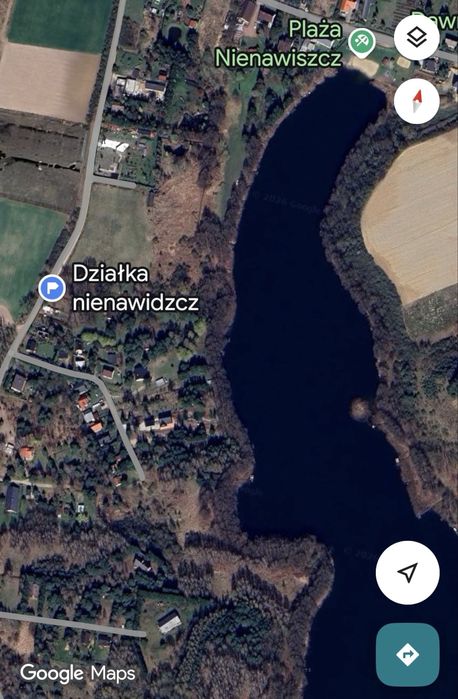 Dzialka starodrzew 1336 m2 Nienawiszcz blisko jeziora prad MPZP