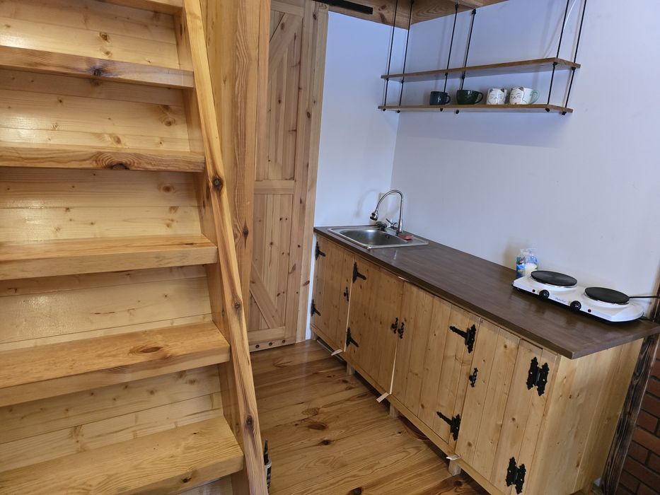 Domek drewniany naturalny całoroczny Tiny House do przeniesienia w cał