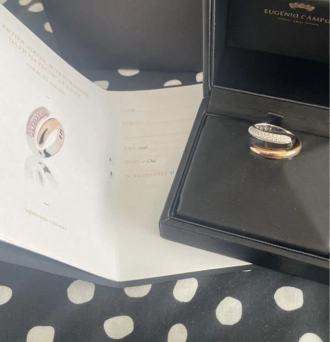Anel ouro branco e rosa com 37 diamantes !