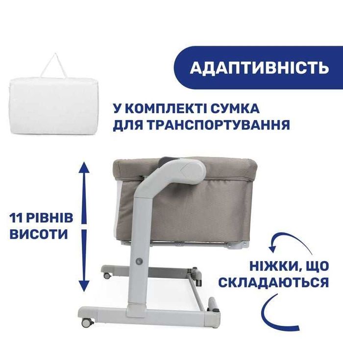 Дитяче ліжечко Chicco Next2Me Magic Evo, ідеальний стан, 3 місяці гарантія