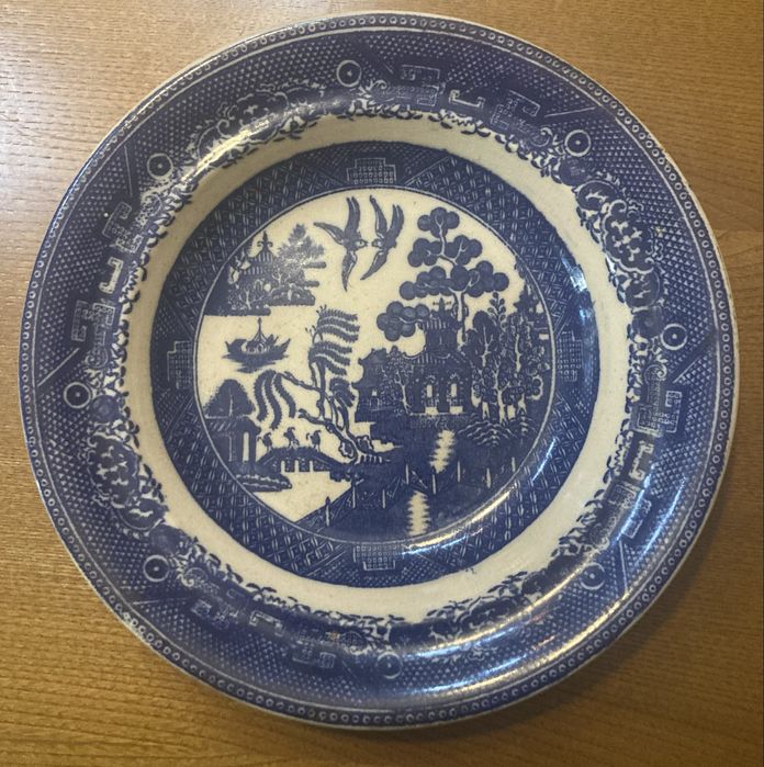 Prato fundo Real Fábrica de Sacavém Chorão azul