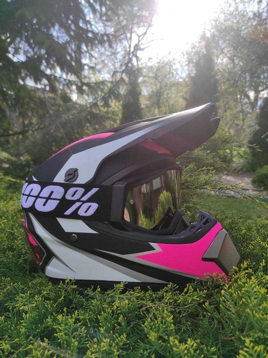 + Подарунок! Шолом для мотоцикла ендуро / Шлем для мотоцикла эндуро