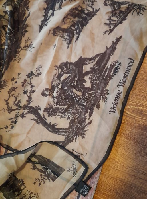 Vivienne Westwood 100 % jedwabny szal Toile de Jouy
