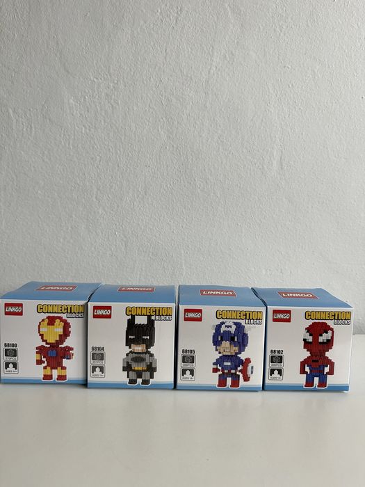 Lego Stitch, Naruto, One Piece, Pikachu, Marvel