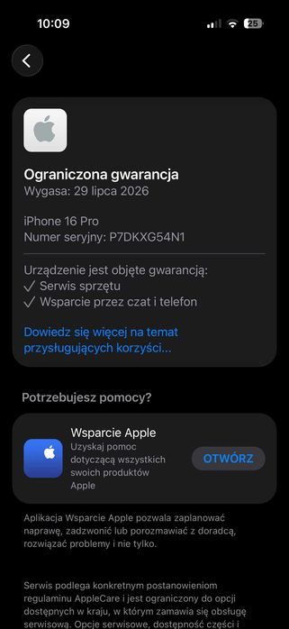 Iphone 16 pro 256 Gwarancja Apple
