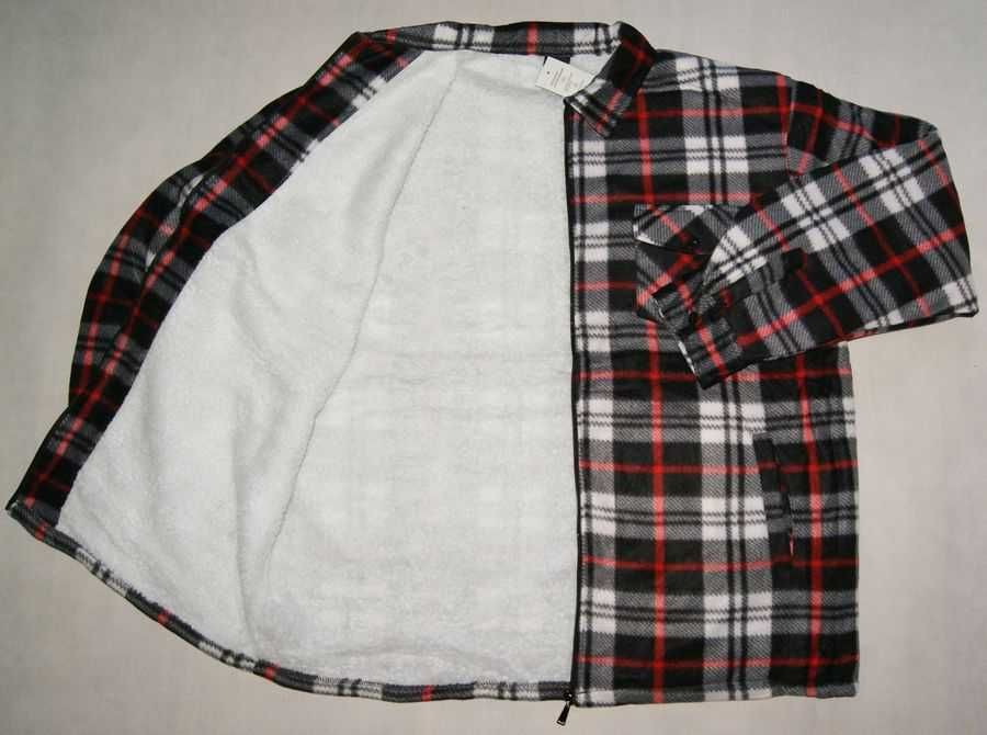 KOSZULA OCIEPLANA męska z misiem duża 8XL szer.154 cm na zamek