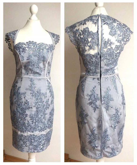 SPRZEDAM LIPSY sukienka koronkowa ołówkowa niebieska 36 S