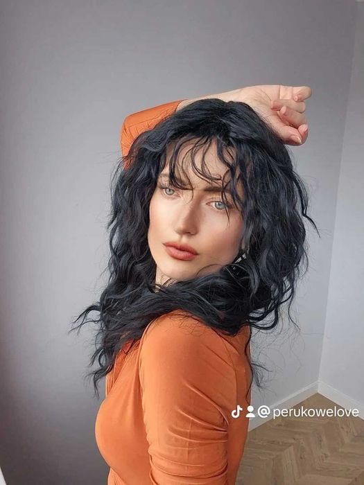 Peruka czarna kręcone włosy afro włosy jak naturalne peruki damskie