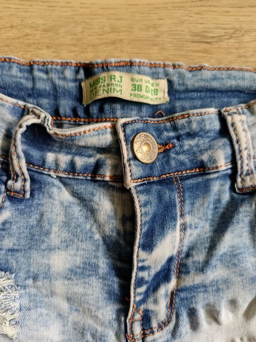 Szorty spodenki M 38  jeansowe dżinsowe koronka