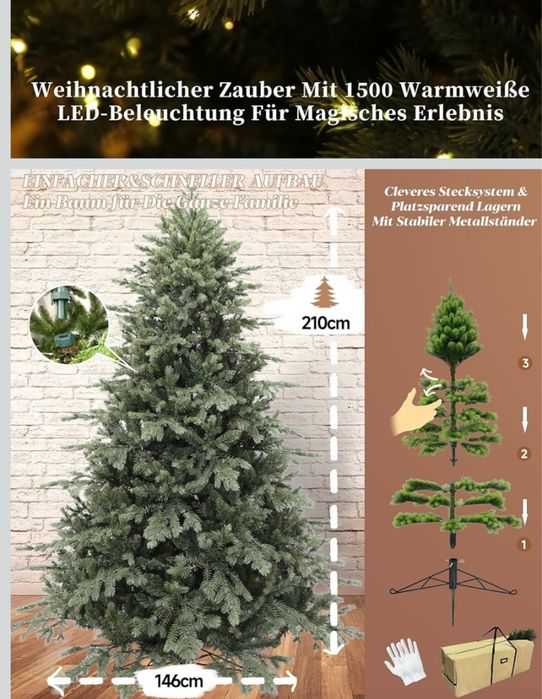 Choinka premium 210 cm wysokość