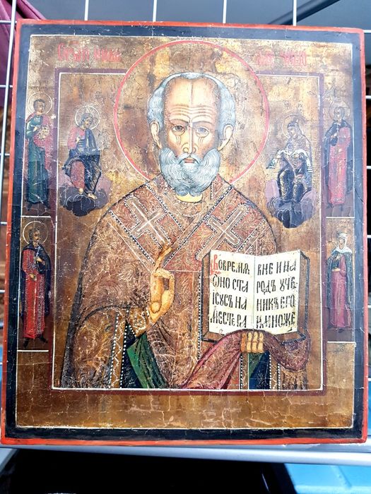 Старинная икона Николай Чудотворец