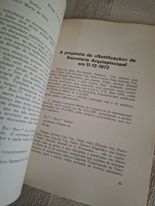 Sacerdotes Punidos e Leigos Avisados... O Caso de Braga em 1973 Católicos