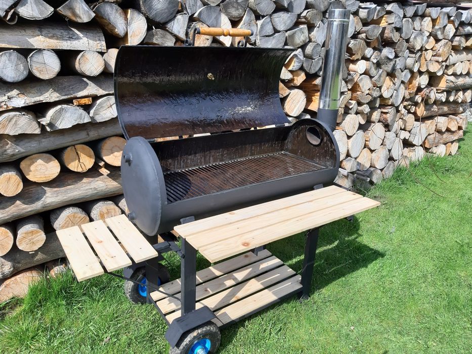 Duży grill barbecue na kołach 1m vintage retro