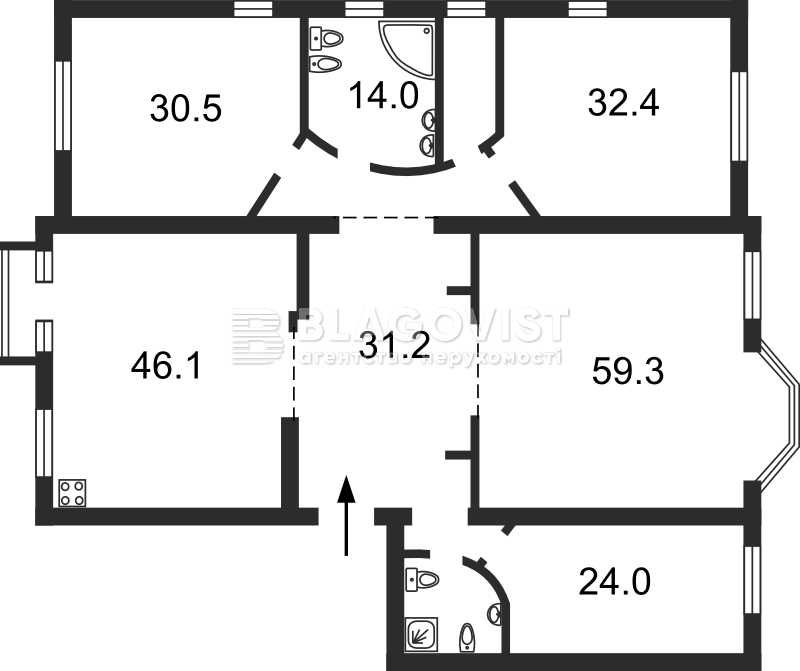 Багатокімнатна квартира за адресою вул. Хрещатик (площа 266 м²) - Atlanta.ua - фото 6
