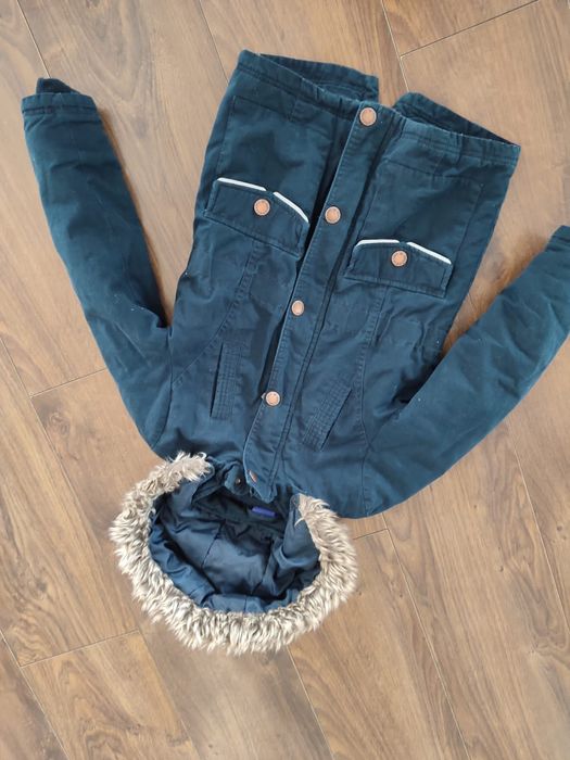 Długa kurtka zimowa parka płaszcz płaszczyk 110