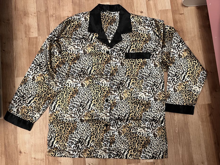 Okazja! Satynowa damska piżama w panterkę 38/40