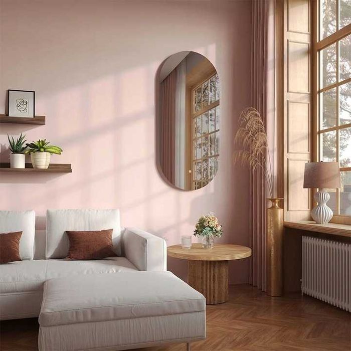 Lustro ścienne owal led vicco 110cm