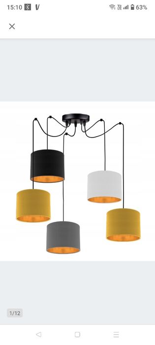 Lampa wisząca 5 kloszy