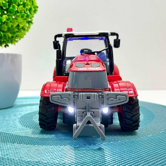 Трактор на радіокеруванні масштаб 1:24 підсвічування Червоний (HJ8011)