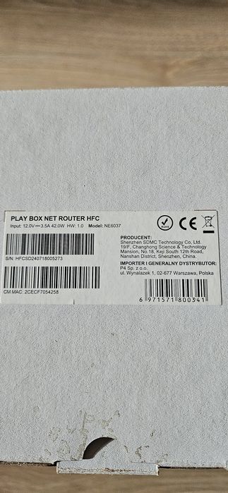 Router Play Box Net HFC NE6037