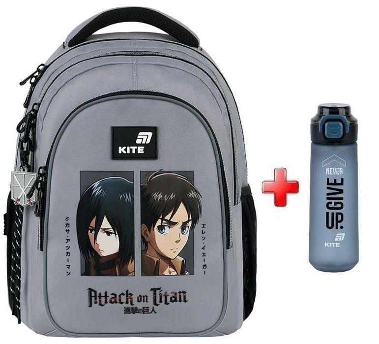 Рюкзак підлітковий Kite Attack on Titan AT26-8001M  подарунок пляшка Kite