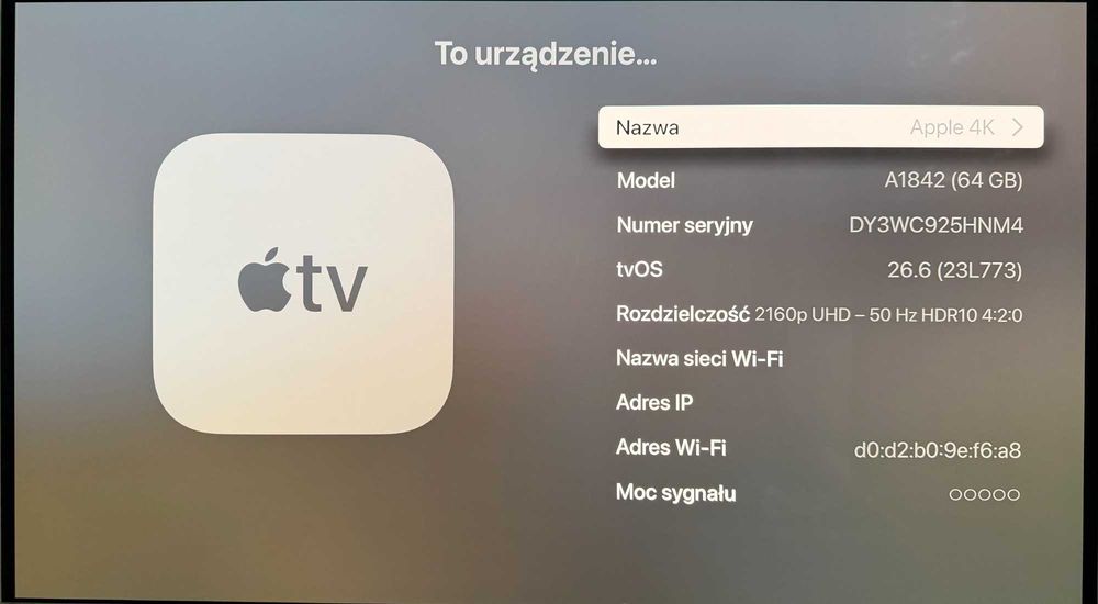 Apple TV 4K 64GB A1842