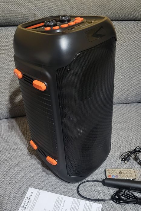 Nowy duży Głośnik przenośny LED Bluetooth 25W Mikrofon Karaoke