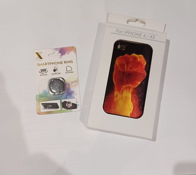 Etui pokrowiec plecki do Apple IPhone 4/4S i uchwyt pierścień na palec