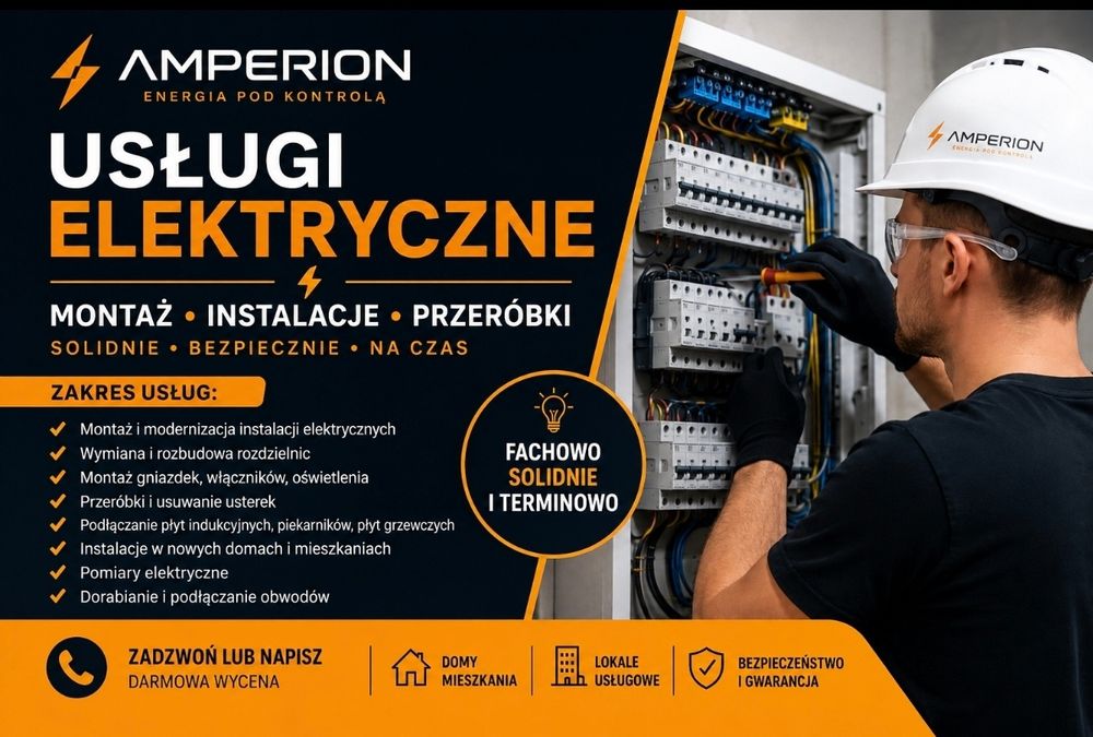 Usługi elektryczne – montaż, instalacje, przeróbki | Elektryk
 usługowych oraz innych obiektów.